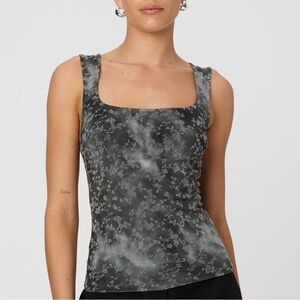 Going Out Top from Glassons with mesh velvet floral designs and tie dye effect